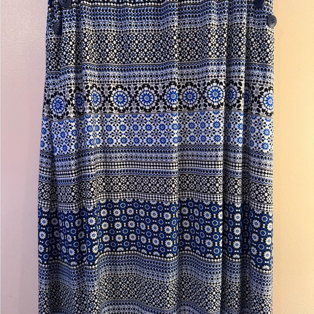 Robert Louis Floral Blue and Black Skirt